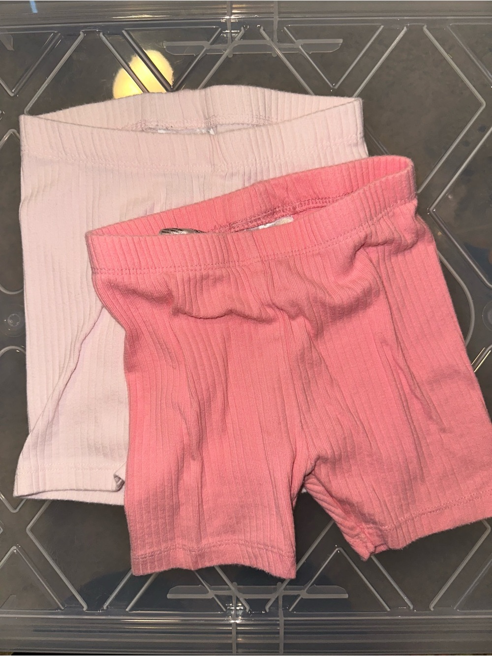H&M Ribbed Pink and Light Pink Women’s Bike Shorts
